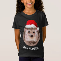 Bonito Hedgehog Natal Santa Hat Bah Humbug