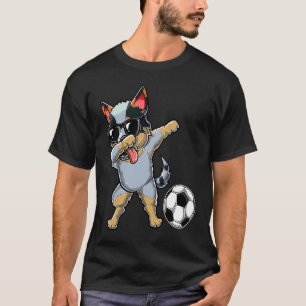 Camiseta Bonito Heeler Vermelho Azul Dabbing Cão de Gado Da