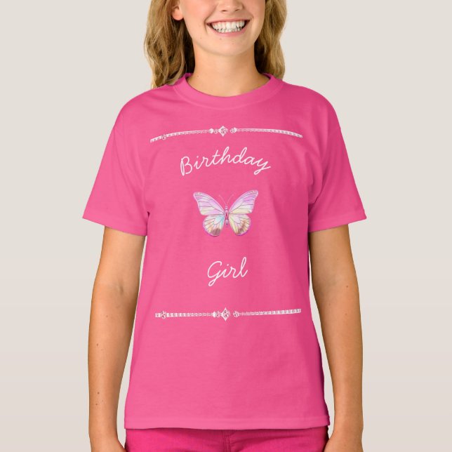 Camiseta Bonito Holo Diamond Butterfly Birthday-T-Shirt (Frente)
