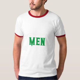 Camiseta Bonito Homens Texto Kelly Green Color Boy's Ringer