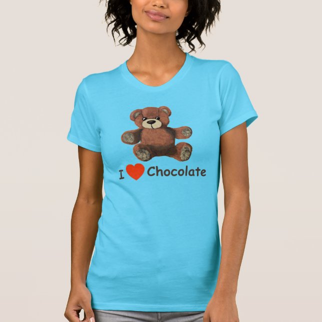 Camiseta Bonito I Coração (Amor) Chocolate Urso de Teddy (Frente)