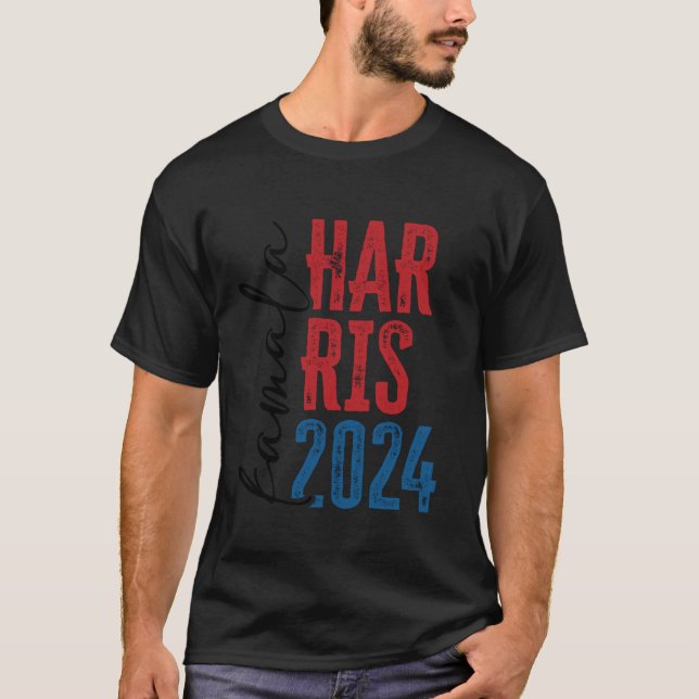 Camiseta Bonito Kamala Harris Shirt 2024 Grunge Script Femi (Frente)
