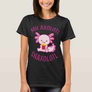 Camiseta Bonito Kawaii Meu Axolote Snaxolotl Rosa Mexicano
