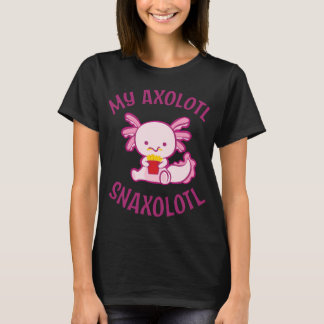Camiseta Bonito Kawaii Meu Axolote Snaxolotl Rosa Mexicano