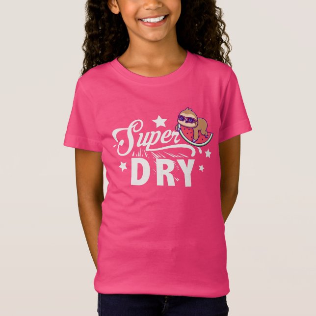 Camiseta Bonito Kawaii Sloth A Deitar Na Melancia Super Sec (Frente)