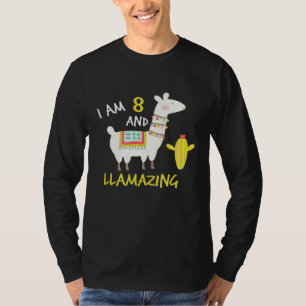 Camiseta Bonito Lama 8º Aniversário das Meninas