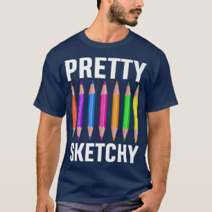 Camiseta Bonito Lápis Desenhos Arte Engraçada Sobre Arte Co