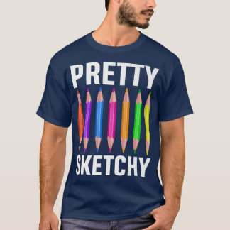 Camiseta Bonito Lápis Desenhos Arte Engraçada Sobre Arte Co