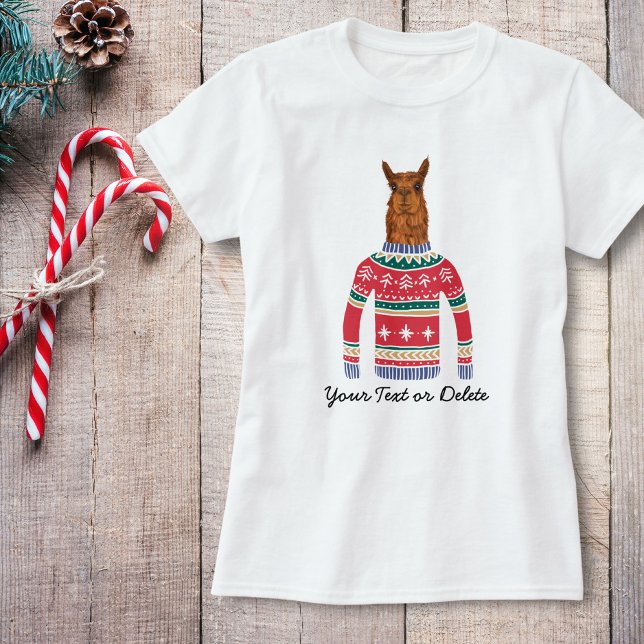 Camiseta Bonito Llama vestindo doce de Natal engraçado (Criador carregado)