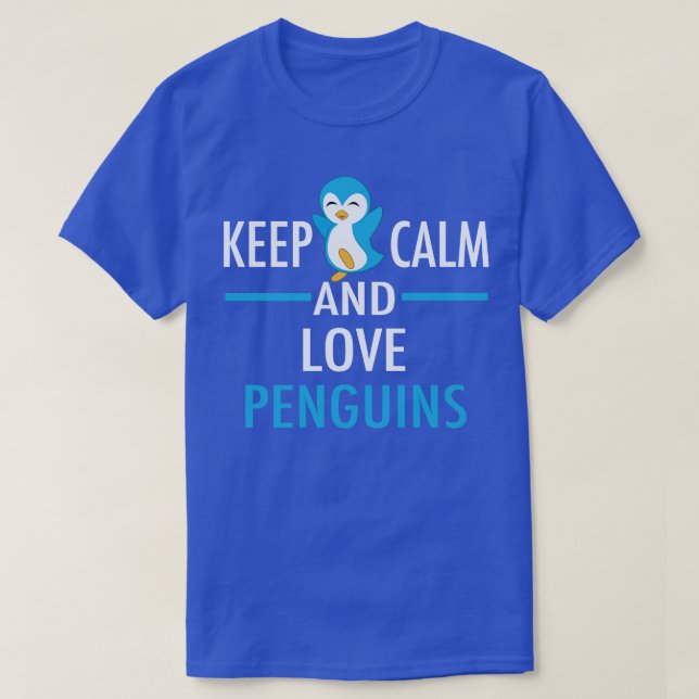 Camiseta Bonito Mantenha Calmo Pinguins De Amor (Frente do Design)