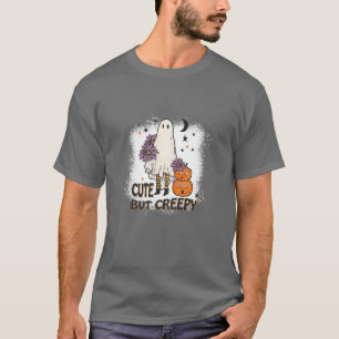 Camiseta Bonito, Mas Cansado Halloween Kawaii Pumpkin Ghost
