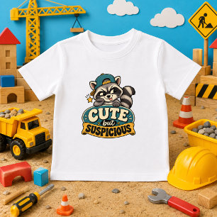 Camiseta Bonito mas suspeito bebê engraçado retro guaxinim