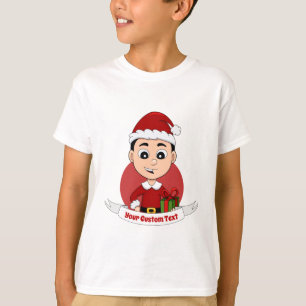 Camiseta Bonito menino de Natal com cabelo preto