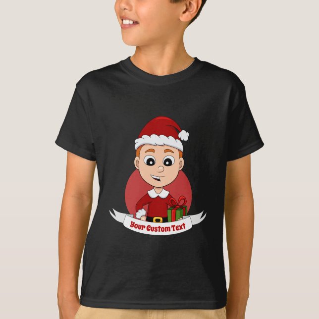 Camiseta Bonito menino de Natal com cabelo ruivo (Frente)