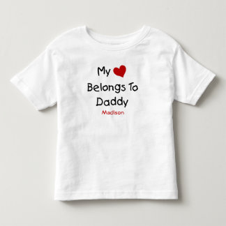 Camiseta Bonito Meu Coração Pertence a Pai Bebê Roupa