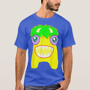 Camiseta Bonito Monstro Rosto Design Halloween Figurume Inf