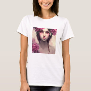 Camiseta Bonito mulher etérea floral rosa
