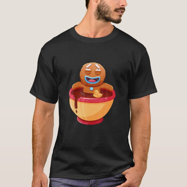 Camiseta Bonito Natal Biscoito Pão Café Design (Frente)