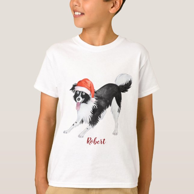 Camiseta Bonito Natal Chapéu de Papai Noel Monograma (Frente)