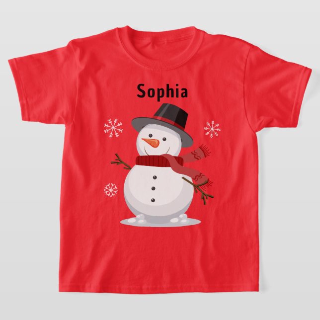Camiseta Bonito Natal Festivo Neve Homem de Neve Personaliz (Postura )