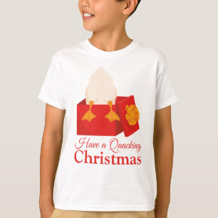 Camiseta Bonito Natal Humor, Pato de laranja engraçado, na