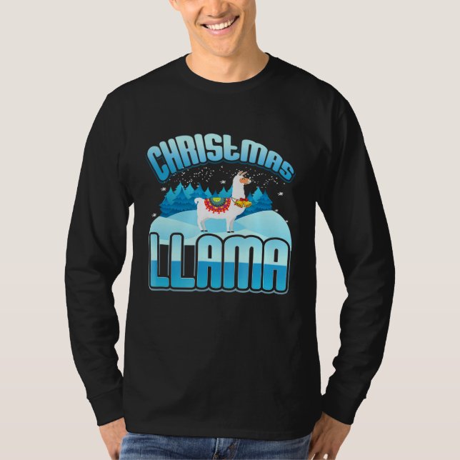 Camiseta Bonito Natal Único Llama Neve Presente (Frente)