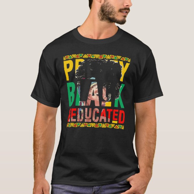 Camiseta Bonito negra e educada linda rainha (Frente)