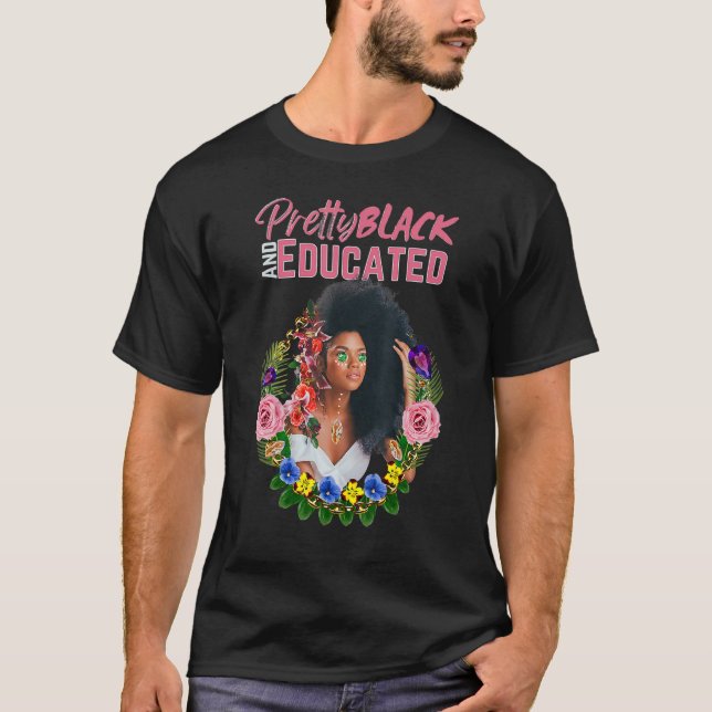 Camiseta Bonito Negra E Educada Mulher Negra Mont (Frente)