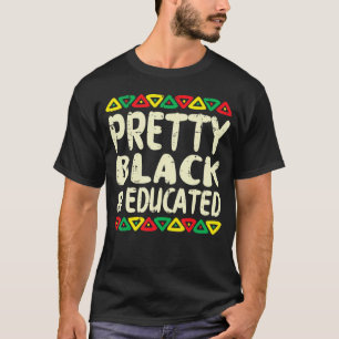 Camiseta Bonito Negra E Educada Negra-Negra-Mulher-Africana