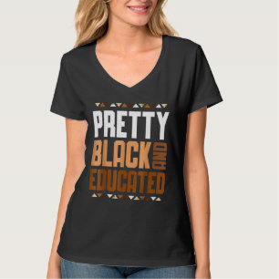 Camiseta Bonito Negra E Educada Negra-Negra-Mulher-Africana