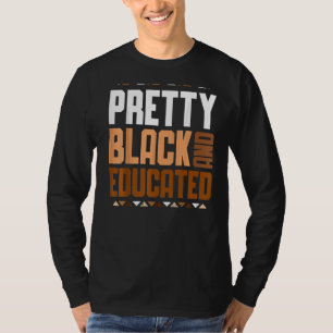 Camiseta Bonito Negra E Educada Negra-Negra-Mulher-Africana