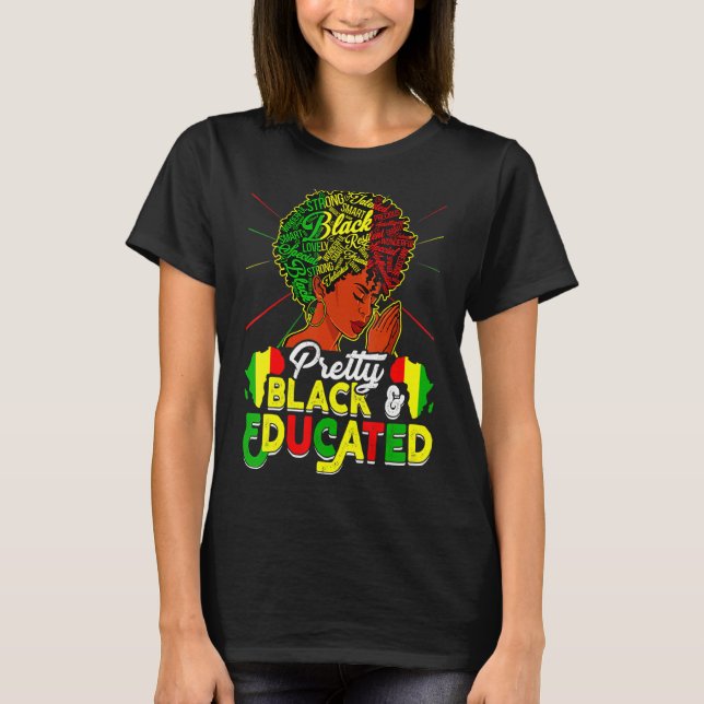 Camiseta Bonito negro e educado História negra (Frente)