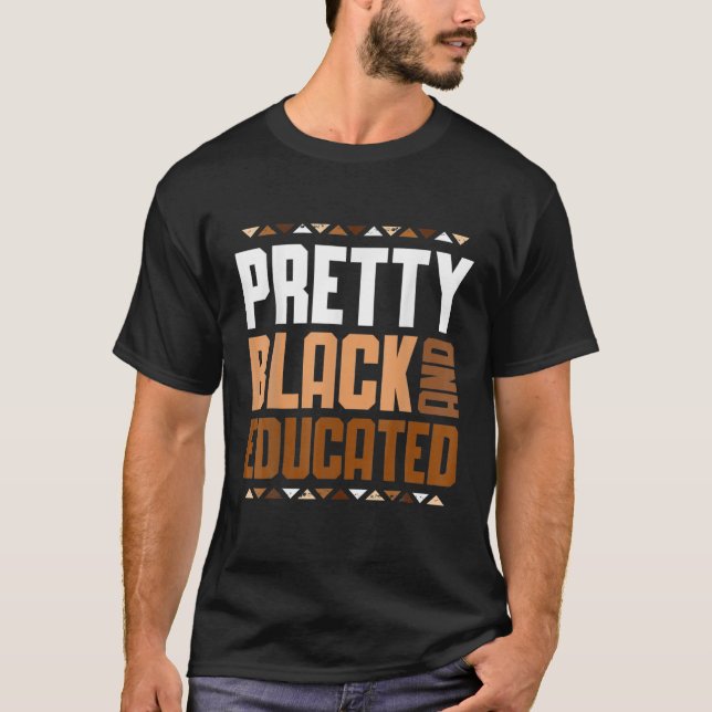 Camiseta Bonito negro e educado História negra mês BLM (Frente)