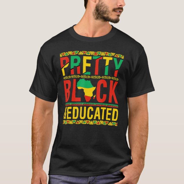 Camiseta Bonito negro e educado Mapa africano preto (Frente)