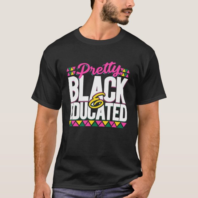 Camiseta Bonito negro e educado negro-americano (Frente)