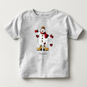 Camiseta Bonito Neve de Natal Vermelho