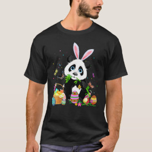 Camiseta Bonito Panda Coelhinho De Ovo Caçando Ovo Colorido