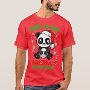 Camiseta Bonito Panda Este é o meu presente de Natal do Paj