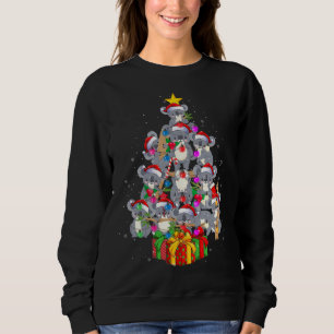 Camiseta Bonito Papai Noel Koala Bear Luzes De Árvore De Na