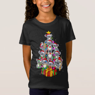 Camiseta Bonito Papai Noel Koala Bear Luzes De Árvore De Na