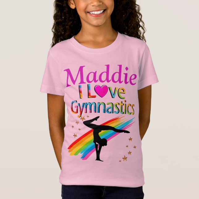CAMISETA BONITO PERSONALIZADO EU AMO GINÁSTICA PARA CAMISEA (Frente)
