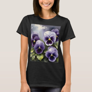 Camiseta Bonito pintura a aquarela de pincéis roxos