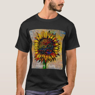 Camiseta Bonito pintura de girassol Abstrato