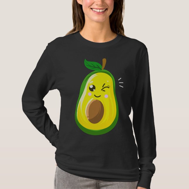 Camiseta Bonito Presente De Avocado Para Crianças Mulheres  (Frente)