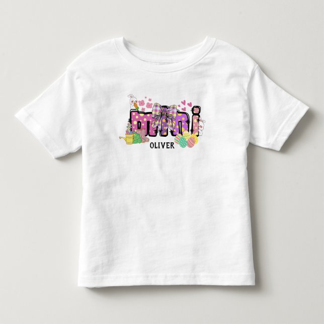 Camiseta Bonito presente mini Toddler de coelho felz pascoa (Frente)