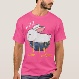 Camiseta Bonito Ramen e Coelhinho Engraçado Noodle Japonês