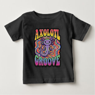 Camiseta Bonito Retro Axolote Groove psicodélico anos 70 hi
