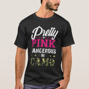Camiseta Bonito Rosa Perigosa Em Camo Hunting Girl H