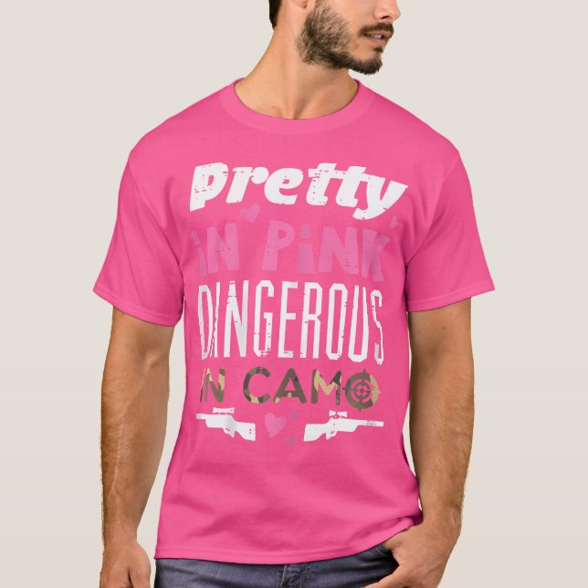 Camiseta Bonito Rosa Perigoso Camo Hunter Kid (Frente)