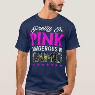 Camiseta Bonito Rosa Perigoso em Camo Caça Hobby